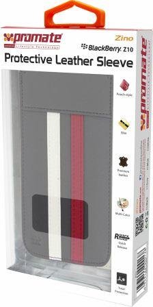Promate Grey Zino BlackBerry Z10 Protective Leather Sleeve