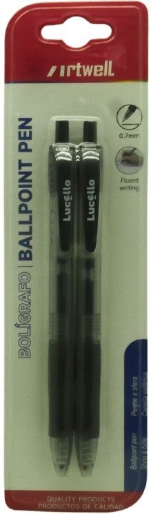Artwell 2 Pack Ballpoint Black Pens