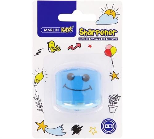 Marlin Kids 2 Hole Sharpener With Container Blue