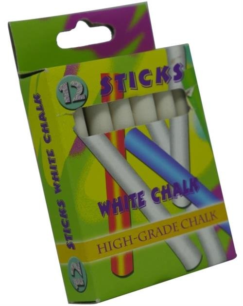 Brainware Kids White Chalk Pack of 12