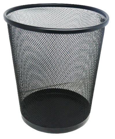 Brainware Round Steel Mesh Trash Can Black
