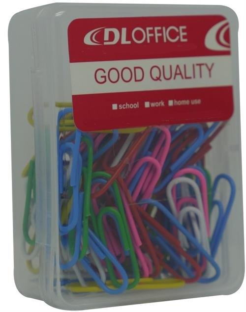 DLOffice Multicolour 28mm Paper Clips Plastic Tub