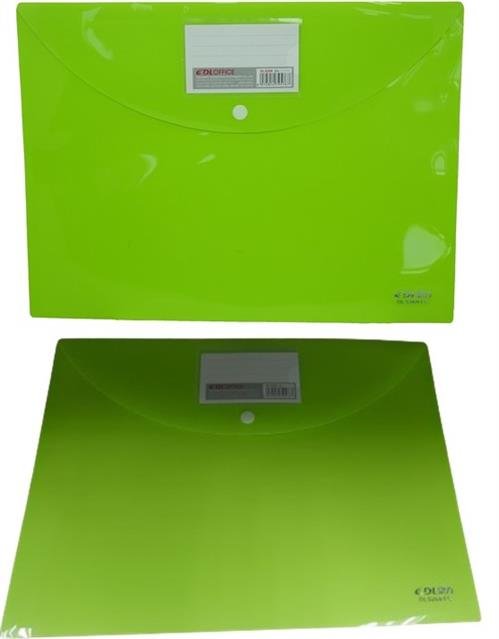 DLOffice A4 Carry Folder with Press Stud on Flap Green