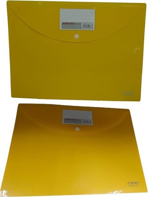 DLOffice A4 Carry Folder with Press Stud on Flap Yellow