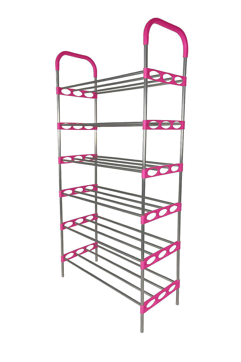 Nordic Wind Pink 6 Tier 18 Shoe Steel Rack