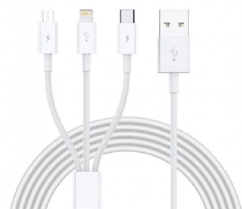 Ezra 3 in1 1meter White Usb Data Cable