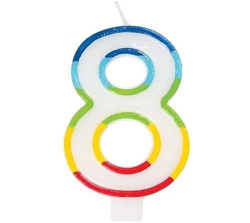 Casey 7cm Multicolor Numerical Birthday Candle Nr.8