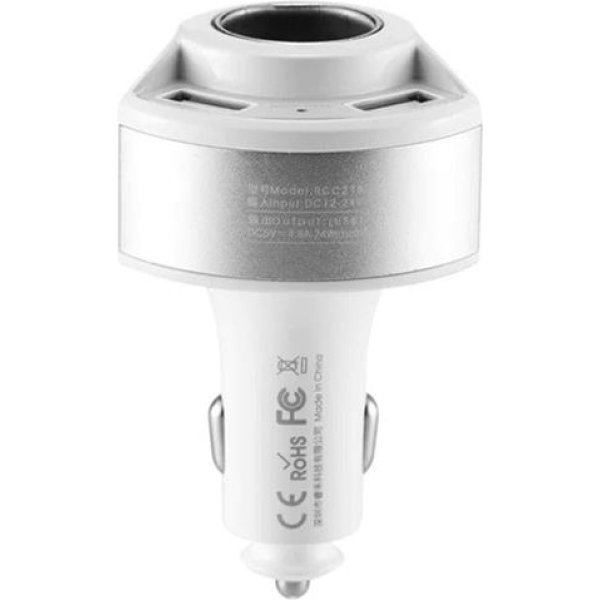 Remax RCC218 Journey Black 4.8A Fast Dual USB Car Charger