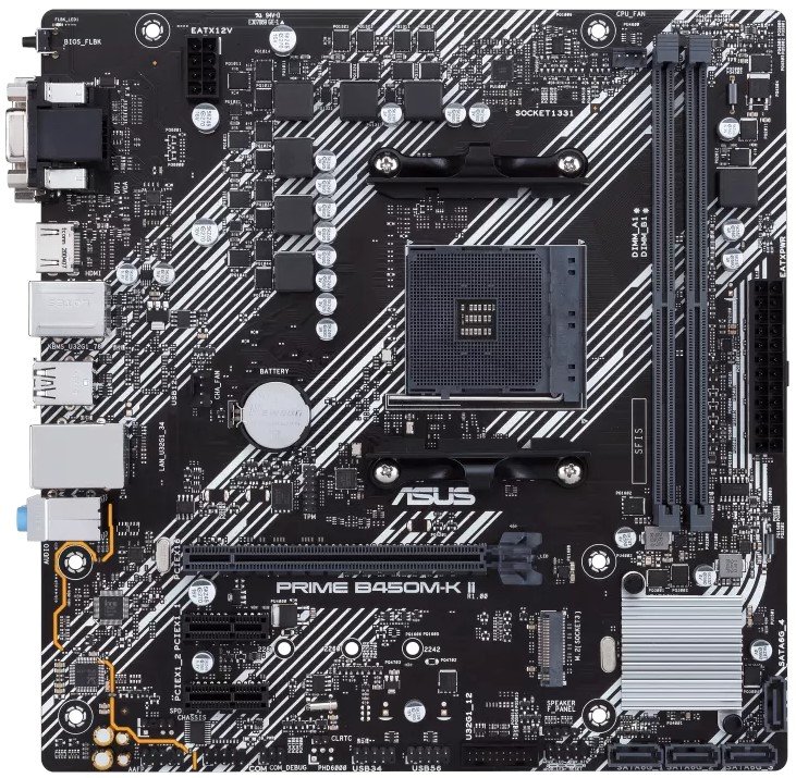 Asus Prime B450M-K II AMD Socket AM4 Micro ATX Motherboad Asus Prime B450M-K II AMD Socket AM4 Micro ATX Motherboad