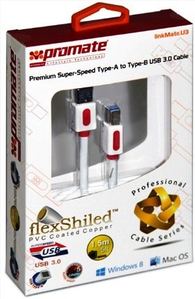 Promate U3 Premium Super Speed Type-A to B USB 3.0 Cable